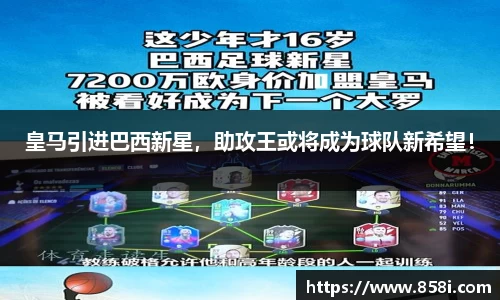 皇马引进巴西新星，助攻王或将成为球队新希望！